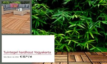 Promoties Tuintegel hardhout yogyakarta - Huismerk - Woodtex - Geldig van 24/05/2019 tot 08/06/2019 bij Woodtex