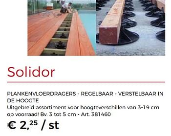 Promoties Solidor plankenvloerdragers - Solidor - Geldig van 24/05/2019 tot 08/06/2019 bij Woodtex