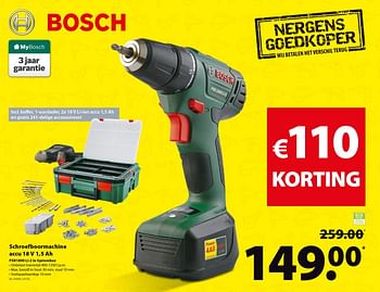 Promoties Bosch accuschroefboormachine psr 1800 li-2 in system box - Bosch - Geldig van 22/05/2019 tot 17/06/2019 bij Gamma