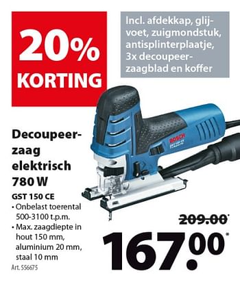 Promoties Bosch decoupeerzaag elektrisch 780 w gst 150 ce - Bosch - Geldig van 22/05/2019 tot 17/06/2019 bij Gamma
