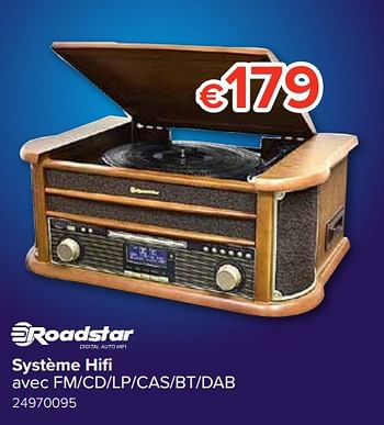 Promoties Système hifiavec fm-cd-lp-cas-bt-dab - Roadstar - Geldig van 23/05/2019 tot 16/06/2019 bij Euro Shop