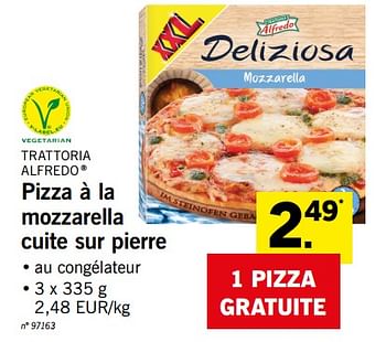 Trattoria Alfredo Pizza A La Mozzarella Cuite Sur Pierre Promotie Bij Lidl