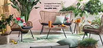 Promoties Loungeset monte carlo4-delig - Huismerk - Leen Bakker - Geldig van 01/05/2019 tot 31/10/2019 bij Leen Bakker