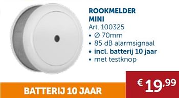 Promoties Rookmelder mini - Huismerk - Zelfbouwmarkt - Geldig van 28/05/2019 tot 24/06/2019 bij Zelfbouwmarkt