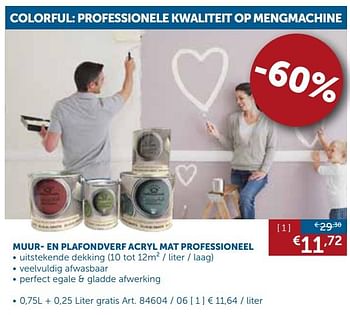 Promoties Muur- en plafondverf acryl mat professioneel - Huismerk - Zelfbouwmarkt - Geldig van 28/05/2019 tot 24/06/2019 bij Zelfbouwmarkt