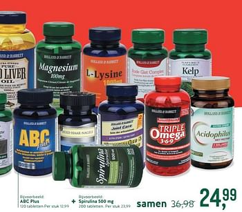 Promoties Abc plus + spirulina 500 mg - Huismerk - Holland & Barrett - Geldig van 20/05/2019 tot 16/06/2019 bij Holland & Barret