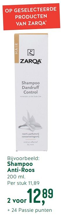 Promoties Shampoo anti-roos - Zarqa - Geldig van 20/05/2019 tot 16/06/2019 bij Holland & Barret