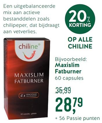 Promoties Maxislim fatburner - Chiline - Geldig van 20/05/2019 tot 16/06/2019 bij Holland & Barret