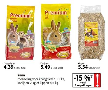 Promoties Yana mengeling voor knaagdieren konijnen of kippen - Yana - Geldig van 22/05/2019 tot 04/06/2019 bij Colruyt