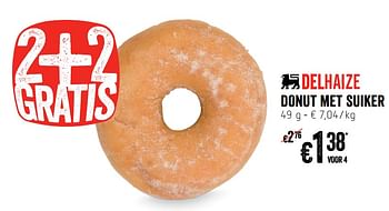 Promoties Donut met suiker - Huismerk - Delhaize - Geldig van 23/05/2019 tot 29/05/2019 bij Delhaize