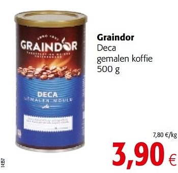 Promotions Graindor deca gemalen koffie - Graindor - Valide de 22/05/2019 à 04/06/2019 chez Colruyt