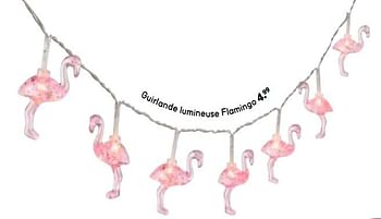 Promotions Guirlande lumineuse flamingo - Produit maison - Leen Bakker - Valide de 20/05/2019 à 31/10/2019 chez Leen Bakker