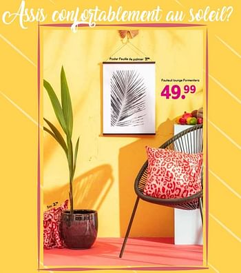 Promotions Poster feuille de palmier - Produit maison - Leen Bakker - Valide de 20/05/2019 à 31/10/2019 chez Leen Bakker