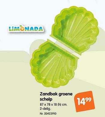 Promoties Zandbak groene schelp - Limonada - Geldig van 22/05/2019 tot 18/06/2019 bij Fun