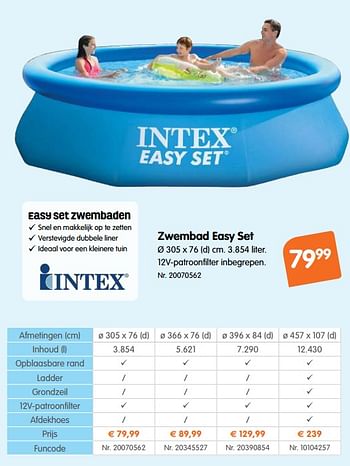 Promoties Zwembad easy set - Intex - Geldig van 22/05/2019 tot 18/06/2019 bij Fun