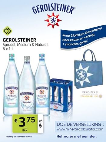 Promoties Gerolsteiner sprudel, medium + naturell - Gerolsteiner - Geldig van 24/05/2019 tot 06/06/2019 bij BelBev