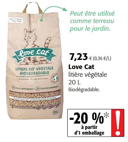 Love cat Love cat liti re v g tale En promotion chez Colruyt