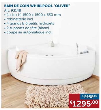 Promotions Bain de coin whirlpool oliver - Oliver - Valide de 28/05/2019 à 24/06/2019 chez Zelfbouwmarkt