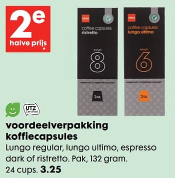 Promoties Voordeelverpakking koffiecapsules - Huismerk - Hema - Geldig van 22/05/2019 tot 18/06/2019 bij Hema