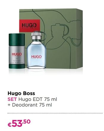 Promoties Hugo boss set hugo edt + deodorant - Hugo Boss - Geldig van 27/05/2019 tot 09/06/2019 bij ICI PARIS XL