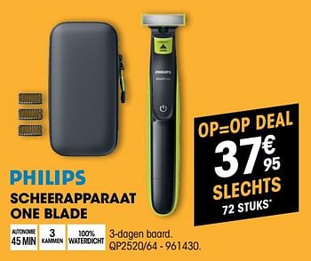 Promoties Philips scheerapparaat one blade qp2520-64 - Philips - Geldig van 29/05/2019 tot 13/06/2019 bij Electro Depot