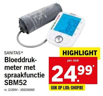 barrière Chromatisch ontwerp Sanitas Sanitas bloeddrukmeter met spraakfunctie sbm52 - Promotie bij Lidl