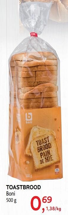 Promoties Toastbrood boni - Boni - Geldig van 04/06/2019 tot 18/06/2019 bij Alvo