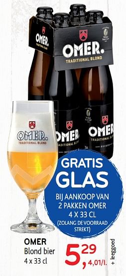Promoties Omer blond bier - Omer - Geldig van 04/06/2019 tot 18/06/2019 bij Alvo