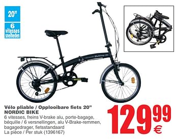 hanger Wig Groen Nordic Bike Vélo pliable - opplooibare fiets 20`` nordic bike - Promotie  bij Cora