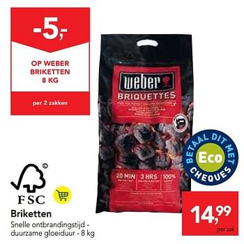 Promoties Briketten - Weber - Geldig van 05/06/2019 tot 18/06/2019 bij Makro