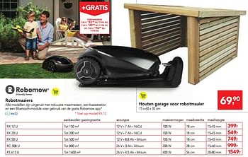 Promoties Robomow houten garage voor robotmaaier - Robomow - Geldig van 05/06/2019 tot 18/06/2019 bij Makro