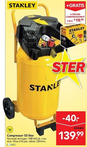 Promoties Compressor - Stanley - Geldig van 05/06/2019 tot 18/06/2019 bij Makro