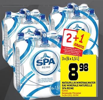 Promotions Natuurlijk mineraalwater eau minerale naturelle spa reine - Spa - Valide de 05/06/2019 à 18/06/2019 chez Match