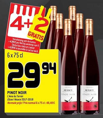 Promoties Pinot noir - Rode wijnen - Geldig van 05/06/2019 tot 18/06/2019 bij Match