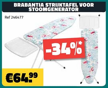 Promoties Brabantia strijktafel voor stoomgenerator - Brabantia - Geldig van 02/06/2019 tot 30/06/2019 bij Bouwcenter Frans Vlaeminck