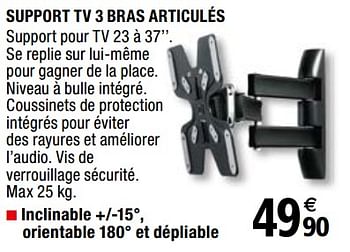 Promotions Support tv 3 bras articulés - Produit Maison - Brico Depot - Valide de 01/04/2019 à 31/12/2019 chez Brico Depot