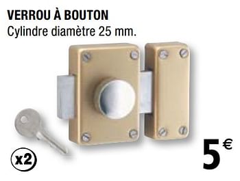 Promotions Verrou à bouton - Produit Maison - Brico Depot - Valide de 01/04/2019 à 31/12/2019 chez Brico Depot
