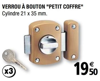 Promotions Verrou à bouton petit coffre - Produit Maison - Brico Depot - Valide de 01/04/2019 à 31/12/2019 chez Brico Depot