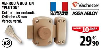 Promotions Verrou à bouton pluton - Produit Maison - Brico Depot - Valide de 01/04/2019 à 31/12/2019 chez Brico Depot