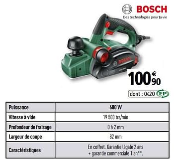 Promotions Bosch rabots électriques - Bosch - Valide de 01/04/2019 à 31/12/2019 chez Brico Depot