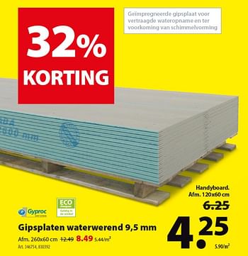 Promoties Gipsplaat waterwerend - Gyproc - Geldig van 05/06/2019 tot 17/06/2019 bij Gamma