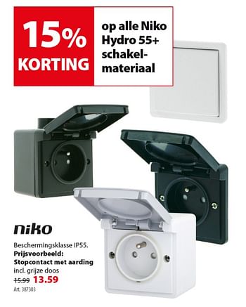 Promoties Niko stopcontact met aarding - Niko - Geldig van 05/06/2019 tot 17/06/2019 bij Gamma