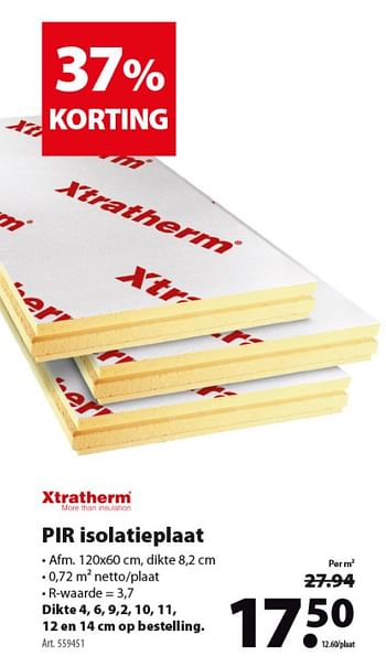 Promoties Pir isolatieplaat - XtraTherm - Geldig van 05/06/2019 tot 17/06/2019 bij Gamma