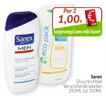 Promoties Sanex douche of bad - Sanex - Geldig van 01/06/2019 tot 30/06/2019 bij Intermarche