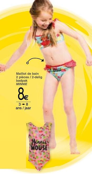Promoties Maillot de bain 2 pièces - 2-delig badpak minnie - Huismerk - Cora - Geldig van 04/06/2019 tot 17/06/2019 bij Cora