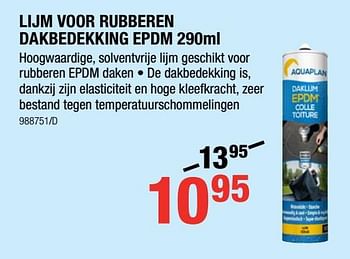 Promotions Lijm voor rubberen dakbedekking epdm - Aquaplan - Valide de 29/05/2019 à 16/06/2019 chez HandyHome
