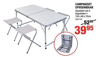 Promotions Campingset opvouwbaar - Produit Maison - HandyHome - Valide de 29/05/2019 à 16/06/2019 chez HandyHome