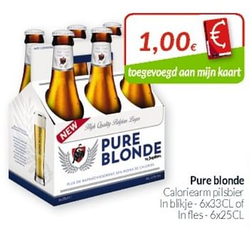 Promoties Pure blonde caloriearm pilsbier ln blikje - Pure Blonde - Geldig van 01/06/2019 tot 30/06/2019 bij Intermarche