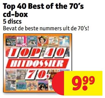 Promoties Top 40 best of the 70`s cd-box - Huismerk - Kruidvat - Geldig van 04/06/2019 tot 16/06/2019 bij Kruidvat