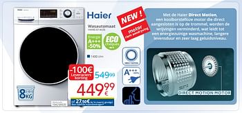 Promoties Haier wasautomaat hw80-b14636 - Haier - Geldig van 01/06/2019 tot 30/06/2019 bij Eldi